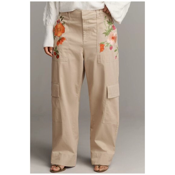 ANTHROPOLOGIE | Embroidered Cargo Pants | NWT - Picture 5 of 11